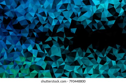 Light BLUE vector blurry triangle background. Triangular geometric sample with gradient.  A completely new template for your business design.
