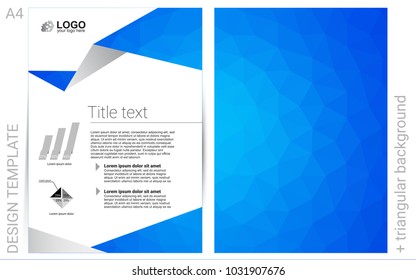 Light BLUE vector  brochure for ui, ux design. Abstract booklet on colored background with gradient. Pattern for beautiful business cards, folders.