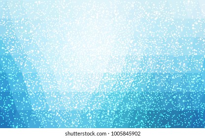 Light BLUE vector christmas polygon background. Low poly Illustration consisting of triangles with snowflakes. Texture background of New Year celebration.