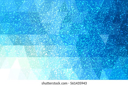 Light BLUE vector christmas polygon background. Low poly Illustration consisting of triangles with snowflakes. Texture, seamless background of New Year celebration.