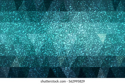 Light blue vector christmas polygon background. Low poly Illustration consisting of triangles with snowflakes. Texture, seamless background of New Year celebration.
