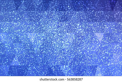Light BLUE vector christmas polygon background. Low poly Illustration consisting of triangles with snowflakes. Texture, seamless background of New Year celebration.