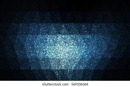 Light BLUE vector christmas polygon background. Low poly Illustration consisting of triangles with snowflakes. Texture background of New Year celebration.