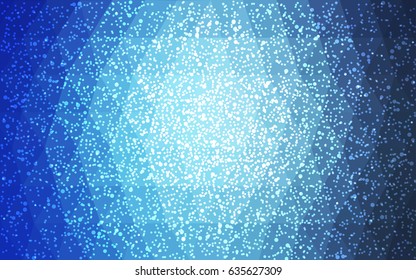 Light BLUE vector christmas polygon background. Low poly Illustration consisting of triangles with snowflakes. Texture background of New Year celebration.