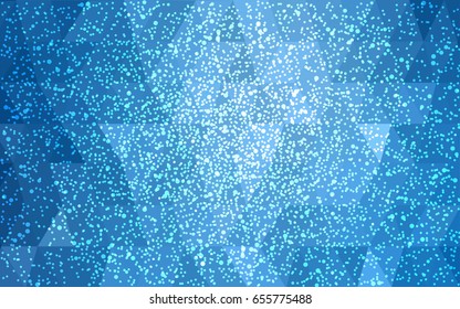 Light BLUE vector christmas polygon background. Low poly Illustration consisting of triangles with snowflakes. Texture background of New Year celebration.