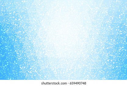Light BLUE vector christmas polygon background. Low poly Illustration consisting of triangles with snowflakes. Texture background of New Year celebration.