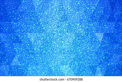 Light BLUE vector christmas polygon background. Low poly Illustration consisting of triangles with snowflakes. Texture background of New Year celebration.