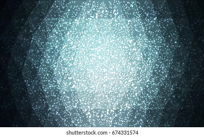Light BLUE vector christmas polygon background. Low poly Illustration consisting of triangles with snowflakes. Texture background of New Year celebration.