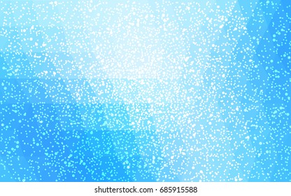 Light BLUE vector christmas polygon background. Low poly Illustration consisting of triangles with snowflakes. Texture background of New Year celebration.