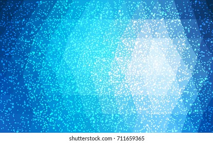 Light BLUE vector christmas polygon background. Low poly Illustration consisting of triangles with snowflakes. Texture background of New Year celebration.
