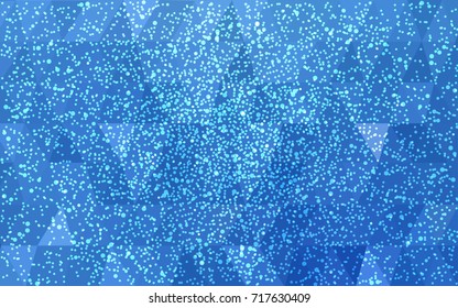 Light BLUE vector christmas polygon background. Low poly Illustration consisting of triangles with snowflakes. Texture background of New Year celebration.