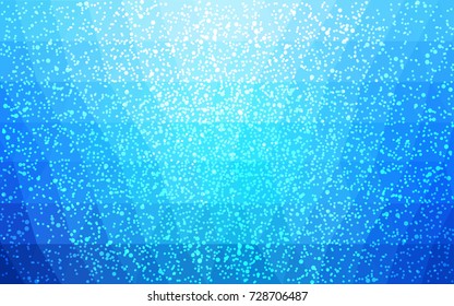 Light BLUE vector christmas polygon background. Low poly Illustration consisting of triangles with snowflakes. Texture background of New Year celebration.