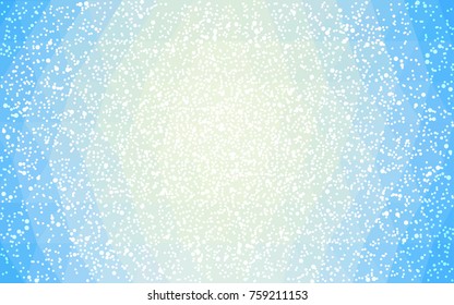 Light BLUE vector christmas polygon background. Low poly Illustration consisting of triangles with snowflakes. Texture background of New Year celebration.