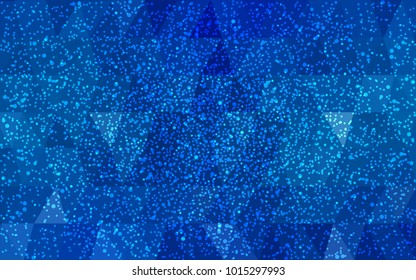 Light BLUE vector christmas postcard low polygon background. Illustration consisting of triangles. Abstract triangular polygonal origami or crystal design of New Year celebration.