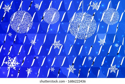 Fondo de polígono bajo en forma de vectores ligeros BLUE. Ilustración consistente en triángulos. Origami triangular abstracto o diseño de cristal de la celebración de Año Nuevo.