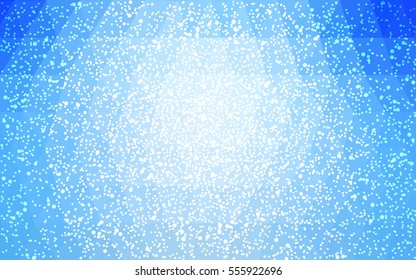 Light BLUE vector christmas postcard low polygon background. Illustration consisting of triangles. Abstract triangular polygonal origami or crystal design of New Year celebration.