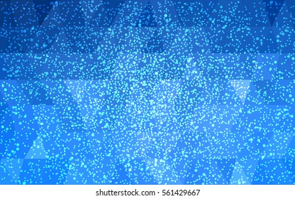Light BLUE vector christmas postcard low polygon background. Illustration consisting of triangles. Abstract triangular polygonal origami or crystal design of New Year celebration.
