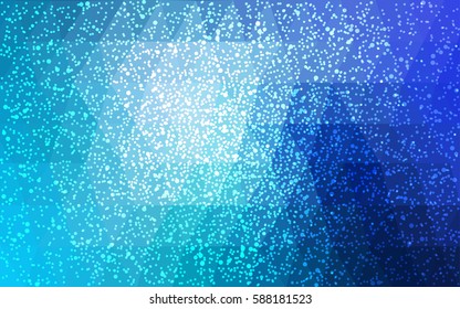 Light BLUE vector christmas postcard low polygon background. Illustration consisting of triangles. Abstract triangular polygonal origami or crystal design of New Year celebration.