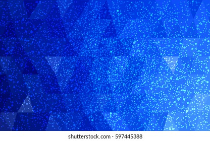 Light BLUE vector christmas postcard low polygon background. Illustration consisting of triangles. Abstract triangular polygonal origami or crystal design of New Year celebration.