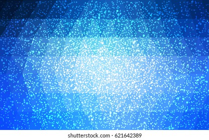 Light BLUE vector christmas postcard low polygon background. Illustration consisting of triangles. Abstract triangular polygonal origami or crystal design of New Year celebration.