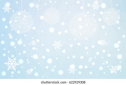 Light blue vector christmas postcard low polygon background. Illustration consisting of triangles. Abstract triangular polygonal origami or crystal design of New Year celebration.