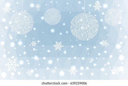 Light BLUE vector christmas postcard low polygon background. Illustration consisting of triangles. Abstract triangular polygonal origami or crystal design of New Year celebration.