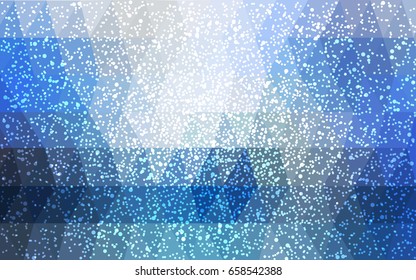 Light BLUE vector christmas postcard low polygon background. Illustration consisting of triangles. Abstract triangular polygonal origami or crystal design of New Year celebration.