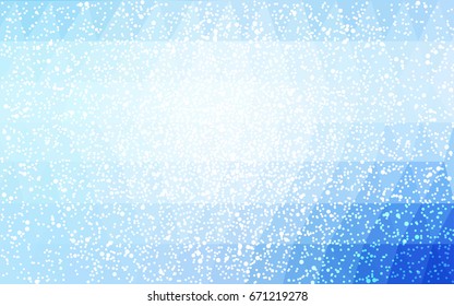 Light BLUE vector christmas postcard low polygon background. Illustration consisting of triangles. Abstract triangular polygonal origami or crystal design of New Year celebration.