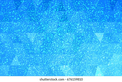 Light BLUE vector christmas postcard low polygon background. Illustration consisting of triangles. Abstract triangular polygonal origami or crystal design of New Year celebration.