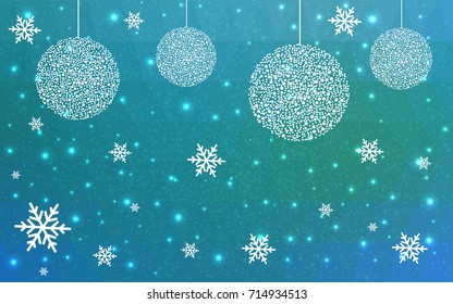 Light BLUE vector christmas postcard low polygon background. Illustration consisting of triangles. Abstract triangular polygonal origami or crystal design of New Year celebration.
