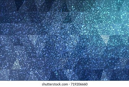 Light BLUE vector christmas postcard low polygon background. Illustration consisting of triangles. Abstract triangular polygonal origami or crystal design of New Year celebration.