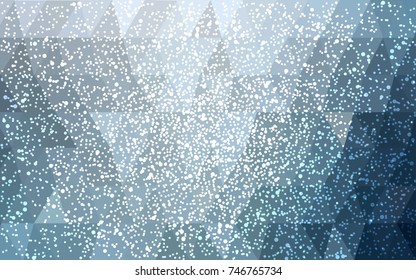 Light BLUE vector christmas postcard low polygon background. Illustration consisting of triangles. Abstract triangular polygonal origami or crystal design of New Year celebration.