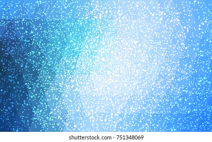 Light BLUE vector christmas postcard low polygon background. Illustration consisting of triangles. Abstract triangular polygonal origami or crystal design of New Year celebration.