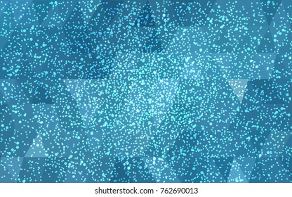 Light BLUE vector christmas postcard low polygon background. Illustration consisting of triangles. Abstract triangular polygonal origami or crystal design of New Year celebration.