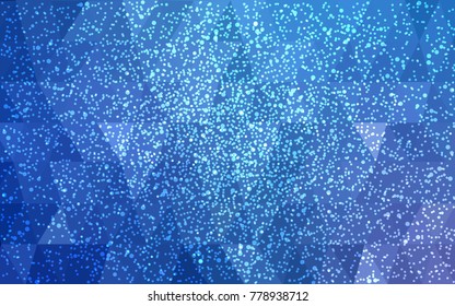 Light BLUE vector christmas postcard low polygon background. Illustration consisting of triangles. Abstract triangular polygonal origami or crystal design of New Year celebration.
