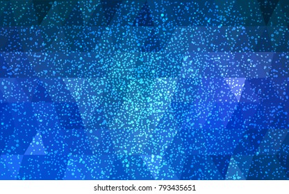 Light BLUE vector christmas postcard low polygon background. Illustration consisting of triangles. Abstract triangular polygonal origami or crystal design of New Year celebration.