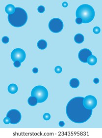 Light Blue vector colorful bubbles on blue background for curtain, textile, tile, wrapping paper, prints, fabric, wallpaper, etc.