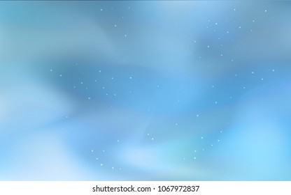 Light BLUE vector cover with astronomical stars. Blurred decorative design in simple style with galaxy stars. Pattern for futuristic ad, booklets.