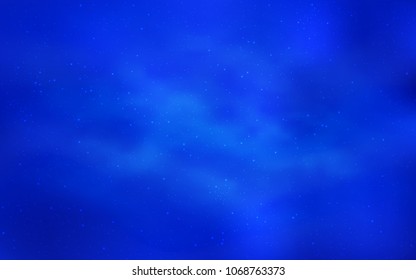 Light BLUE vector cover with astronomical stars. Shining illustration with sky stars on abstract template. Best design for your ad, poster, banner.