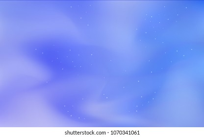 Light BLUE vector cover with astronomical stars. Space stars on blurred abstract background with gradient. Pattern for astronomy websites.