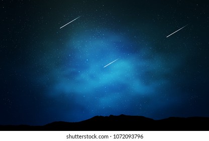 Light BLUE vector cover with astronomical stars. Shining colored illustration with bright astronomical stars. Smart design for your business advert.