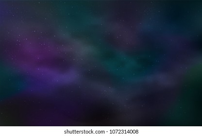 Light BLUE vector cover with astronomical stars. Blurred decorative design in simple style with galaxy stars. Best design for your ad, poster, banner.