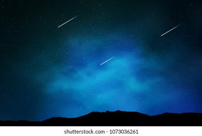Light BLUE vector cover with astronomical stars. Shining colored illustration with bright astronomical stars. Best design for your ad, poster, banner.
