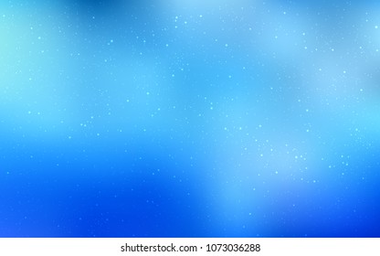 Light BLUE vector cover with astronomical stars. Shining colored illustration with bright astronomical stars. Smart design for your business advert.