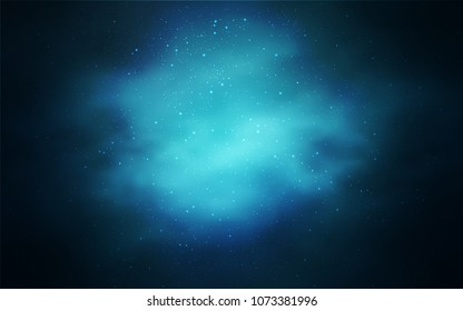 Light BLUE vector cover with astronomical stars. Shining illustration with sky stars on abstract template. Pattern for futuristic ad, booklets.