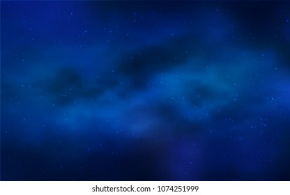 Light BLUE vector cover with astronomical stars. Shining illustration with sky stars on abstract template. Best design for your ad, poster, banner.
