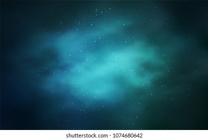 Light BLUE vector cover with astronomical stars. Blurred decorative design in simple style with galaxy stars. Smart design for your business advert.
