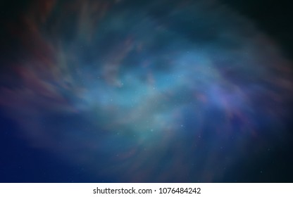Light BLUE vector cover with astronomical stars. Glitter abstract illustration with colorful cosmic stars. Template for cosmic backgrounds.