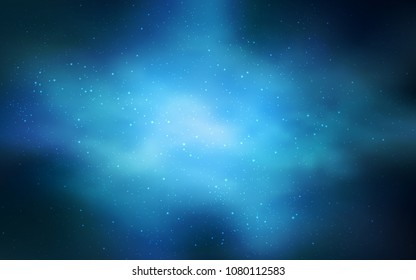 Light BLUE vector cover with astronomical stars. Space stars on blurred abstract background with gradient. Best design for your ad, poster, banner.