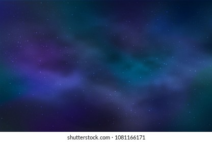 Light BLUE vector cover with astronomical stars. Blurred decorative design in simple style with galaxy stars. Pattern for astrology websites.